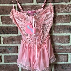 Pink Lace Teddy by Sugar Thrillz